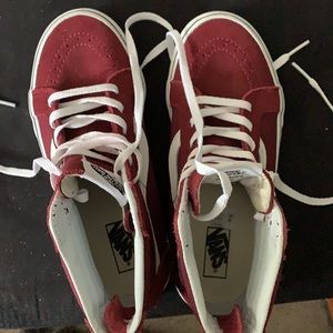 Vans Sk8- HI ZIP - Pomegranate/True White